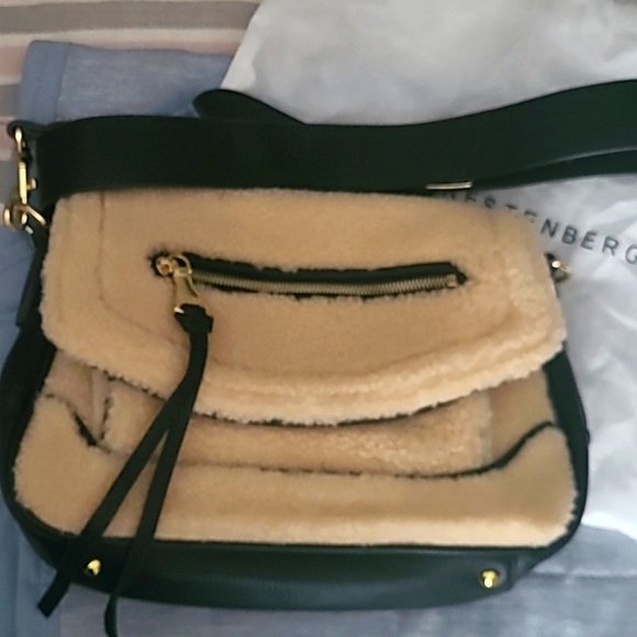 Aimee Kestenberg Shearling-Trimmed Leather Bag - Picture 1 of 12